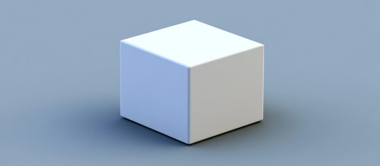 Naklejka premium A simple geometric cube rendered in white against a gray surface
