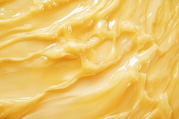 Close up of a smooth textured golden yellow substance