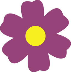 Flower clip art design on plain white transparent isolated background for card, shirt, hoodie, sweatshirt, apparel, card, tag, mug, icon, poster or badge