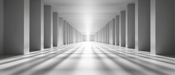 Fototapeta premium Sleek and elegant room background with symmetrical columns for modern design projects