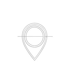 Continuous line drawing doodle . Location icon vector. destination icon. map pin