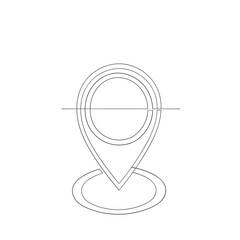 Continuous line drawing doodle . Location icon vector. destination icon. map pin