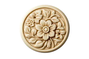 Floral Ornament on White Background, cut out transparent