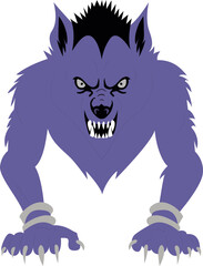 Halloween, Angry Purple Werewolf