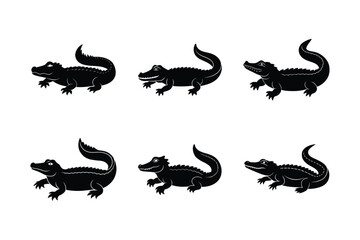 alligator resting vector silhouette design