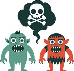 Halloween, Cartoon Monsters Fear