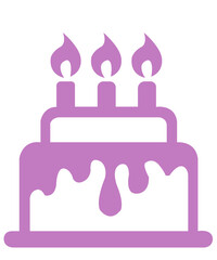 Birthday cake clip art design on plain white transparent isolated background for card, shirt, hoodie, sweatshirt, apparel, tag, mug, icon, poster or badge