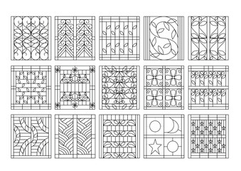 wrought iron window design on white background