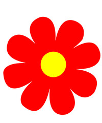 Flower clip art design on plain white transparent isolated background for card, shirt, hoodie, sweatshirt, apparel, card, tag, mug, icon, poster or badge