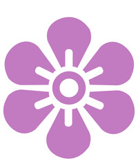 Flower clip art design on plain white transparent isolated background for card, shirt, hoodie, sweatshirt, apparel, card, tag, mug, icon, poster or badge