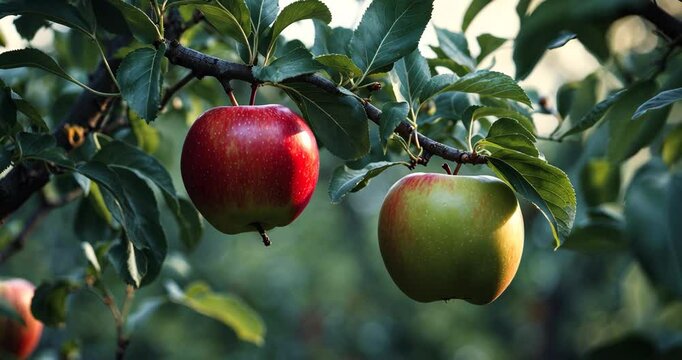 Apple (Malus domestica), on the branch