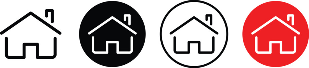 House symbol. House set icon. Home flat icon set vector.