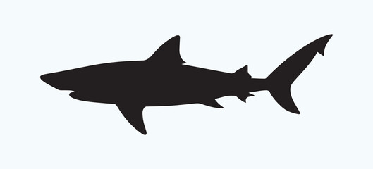 Naklejka premium Minimalist Shark Silhouette Set – Vector Black Shark Icons on White Background