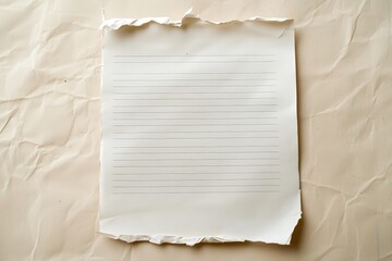 Obraz premium A Torn Lined Page Rests On A Textured Paper Surface