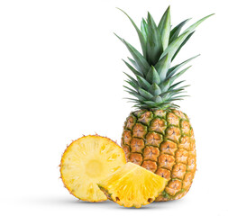 Pineapple slice on transparent background