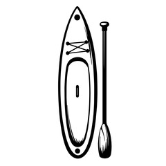 Stand-up paddle board icon for water sports fitness and outdoor adventure