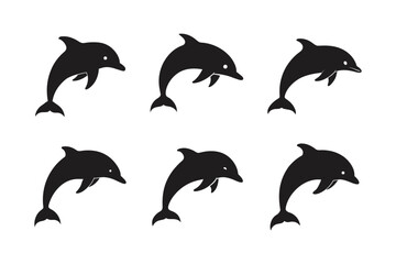 Obraz premium dolphin collection isolated on white