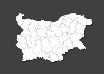 Vector map country Bulgaria divided on regions