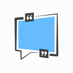 Quote frame, text in brackets, speech bubble