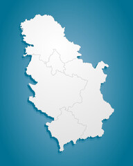 Obraz premium Creative map country Serbia divided on regions
