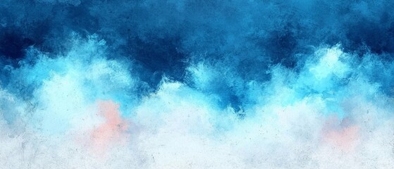 Obraz premium Stunning Abstract Blue and Pink Watercolor Background with Vibrant Borders and Distressed Grunge Texture Perfect for Graphic Design
