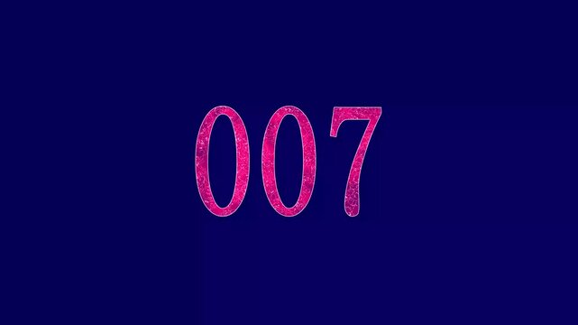 007 red stamp text saber animation with deep blue screen.