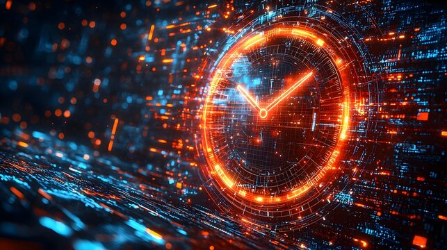 Digital clock showing time rewinding symbolizing commitment to the future