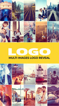 Multi Images Logo Reveal. Vertical Stories Opener for Social Media.