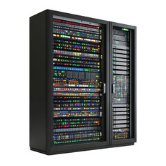 Innovative Server Rack with Colorful LED Indicators
