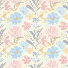 There_Is_A_Floral_Pattern_With_Many_Colors_On_It_pattern