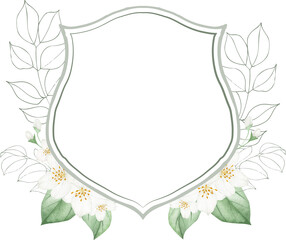 Vintage Jasmine Floral Shield Frame
