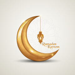 Vector illustration of Eid Mubarak islamic design crescent moon. vector illustration