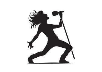 Fototapeta premium A singer Silhouette vector illustration