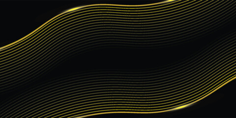 black and gold luxury background with dynamic wave composition.vector illustration