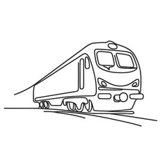 Train illustration in motion on a transparent background