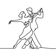 Dancing couple in a graceful embrace on a transparent background