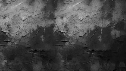 The texture of a gray concrete wall of a private building, The background is a solid black color and has a rough texture.
