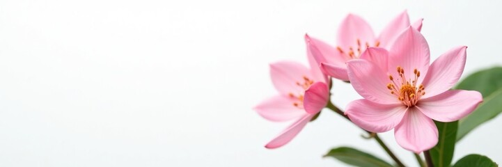 Obraz premium Delicate flower blooms on crisp white background, white, bloom