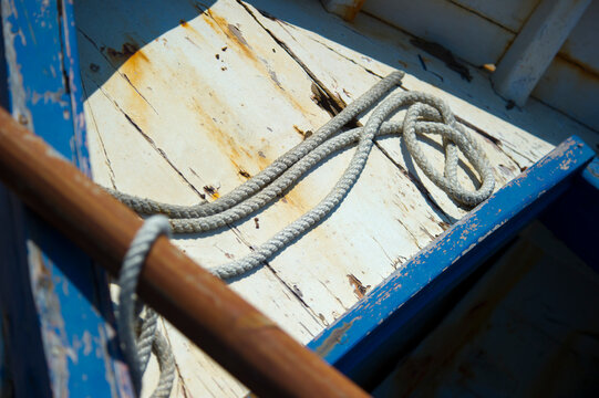 detail of the mast of a sailing boat Stintino. Sassari, Sardegna. Italia