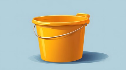 High-Quality Realistic Yellow Bucket Vector Illustration for Professionals