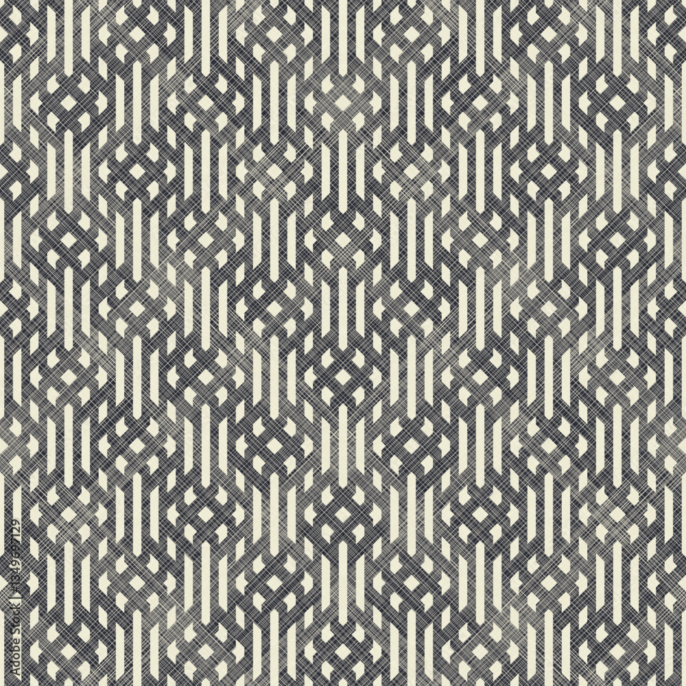 Poster Abstract seamless striped geometric pattern in retro colors. Vector shabby striped pattern can be used for ceramic tile, wallpaper, linoleum, textile, web page background