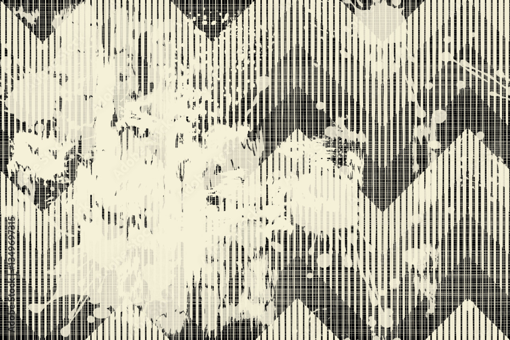 Poster Abstract geometric seamless pattern with an effect of attrition in retro color. Vector shabby geometric carpet. Vintage background for ceramic tile, wallpaper, linoleum, textile, rug, web page
