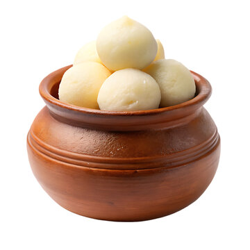 rasgulla in matki or earthen pot isolated on train.png