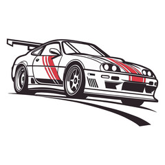 red sports car vector illustration on white background