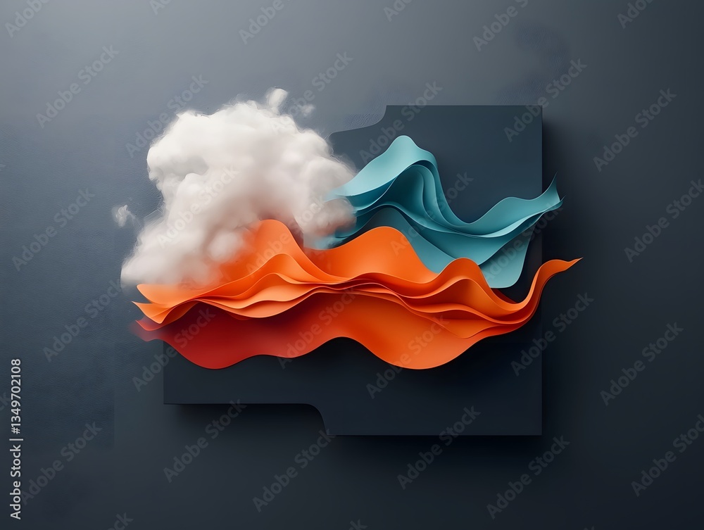Poster captivating topographic flow map of mesmerizing rainfall patterns in dreamlike algorithmic abstract 