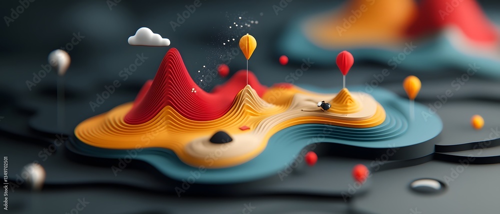 Poster captivating visualization of fluid dynamic rainfall pattern and weather system through geographic da
