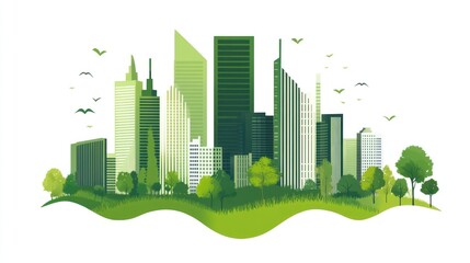 Eco-friendly city skyline illustration (1)