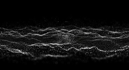 Abstract Digital Particle Wave Background Futuristic Technology Data Visualization