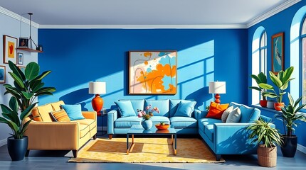 modern living room with sofa