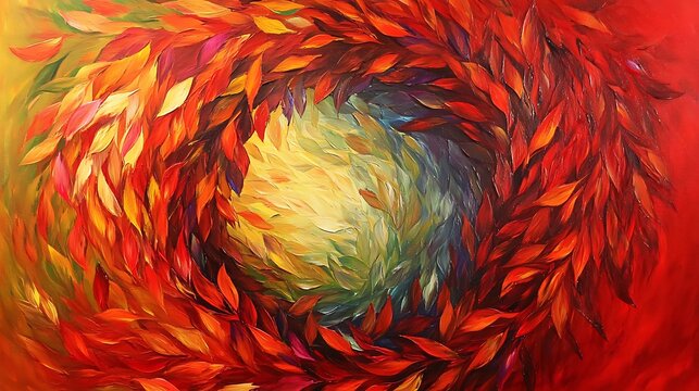 Abstract Autumn Leaves Vortex.